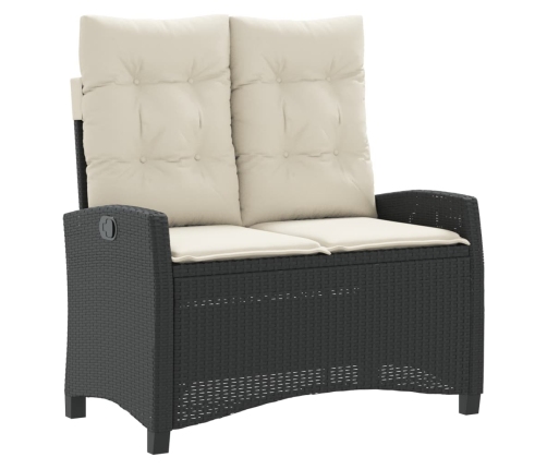Set comedor de jardín 2 pzas con cojines ratán sintético negro