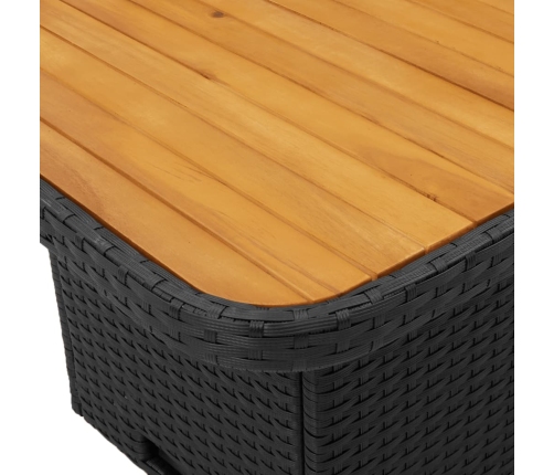 Set comedor de jardín 2 pzas con cojines ratán sintético negro