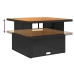Set comedor de jardín 2 pzas con cojines ratán sintético negro