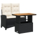 Set comedor de jardín 2 pzas con cojines ratán sintético negro