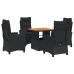 Set de muebles jardín 5 pzas con cojines ratán sintético negro