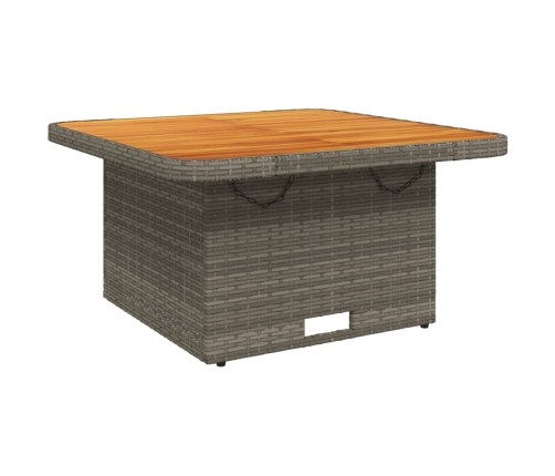 Set comedor de jardín 3 piezas con cojines ratán sintético gris