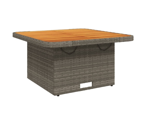 Set comedor de jardín 5 piezas con cojines ratán sintético gris