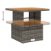 Set comedor de jardín 3 piezas con cojines ratán sintético gris