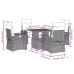 Set comedor de jardín 5 piezas con cojines ratán sintético gris