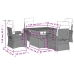 Set comedor de jardín 5 piezas con cojines ratán sintético gris