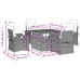Set comedor de jardín 5 piezas con cojines ratán sintético gris