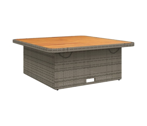 Juego de comedor de jardín 4 piezas con cojines ratán PE gris