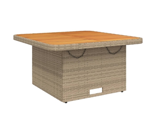 Set comedor de jardín 3 pzas con cojines ratán sintético beige