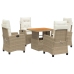 Set comedor de jardín 5 pzas con cojines ratán sintético beige