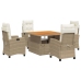 Set comedor de jardín 5 pzas con cojines ratán sintético beige