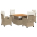 Set comedor de jardín 5 pzas con cojines ratán sintético beige