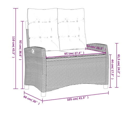 Set de comedor jardín con cojines 4 pzas ratán sintético beige