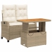 Set comedor de jardín 2 pzas con cojines ratán sintético beige