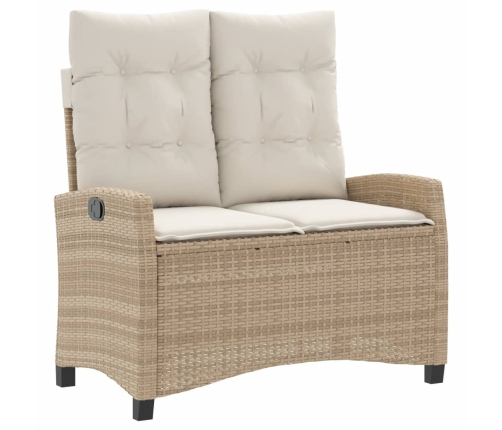 Set de comedor jardín con cojines 4 pzas ratán sintético beige
