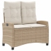 Set de comedor jardín con cojines 4 pzas ratán sintético beige