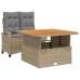 Set comedor de jardín 2 pzas con cojines ratán sintético beige