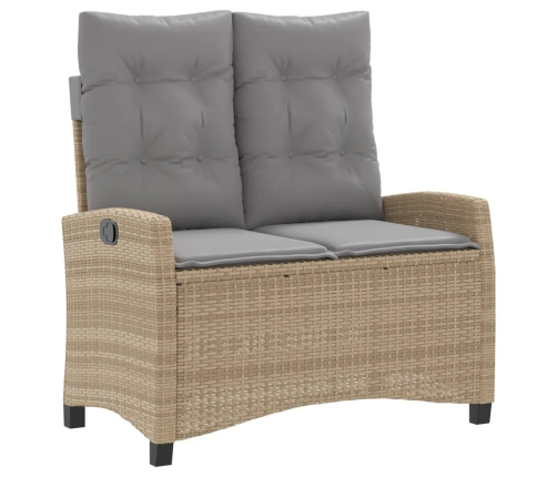 Set de comedor jardín con cojines 4 pzas ratán sintético beige