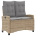 Set de comedor jardín con cojines 4 pzas ratán sintético beige