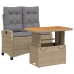 Set comedor de jardín 2 pzas con cojines ratán sintético beige