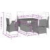 Set de muebles jardín 5 pzas con cojines ratán sintético negro