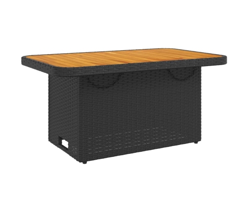 Juego comedor jardín 4 piezas con cojines ratán sintético negro