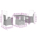 Set comedor de jardín 3 piezas con cojines ratán sintético gris