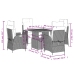 Set comedor de jardín 5 piezas con cojines ratán sintético gris