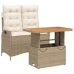 Set comedor de jardín 2 pzas con cojines ratán sintético beige