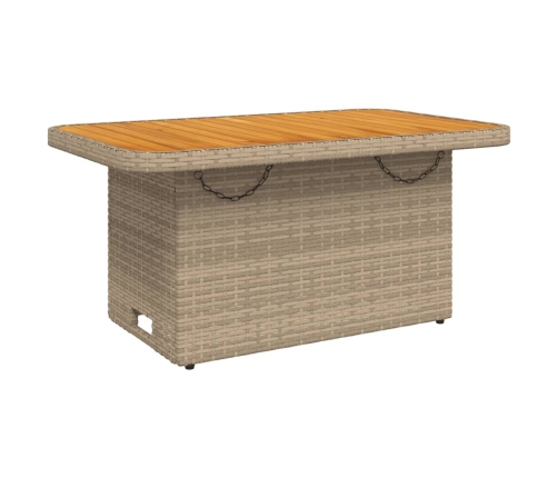 Set comedor de jardín 2 pzas con cojines ratán sintético beige