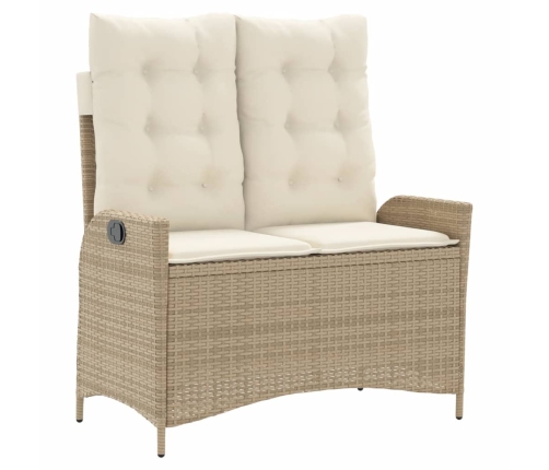 Set comedor de jardín 2 pzas con cojines ratán sintético beige