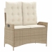 Set comedor de jardín 2 pzas con cojines ratán sintético beige