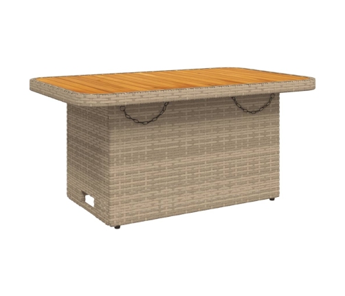 Set de comedor jardín con cojines 4 pzas ratán sintético beige