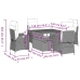 Set comedor de jardín 5 pzas con cojines ratán sintético beige