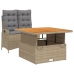 Set comedor de jardín 2 pzas con cojines ratán sintético beige