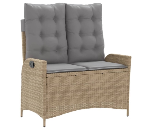 Set de comedor jardín con cojines 4 pzas ratán sintético beige