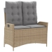 Set de comedor jardín con cojines 4 pzas ratán sintético beige