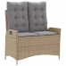 Set de comedor jardín con cojines 4 pzas ratán sintético beige