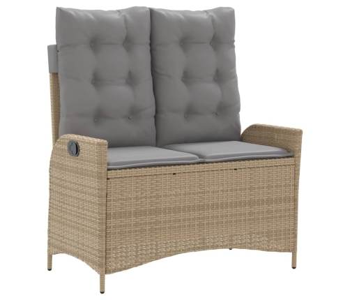 Set de comedor jardín con cojines 4 pzas ratán sintético beige