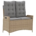 Set de comedor jardín con cojines 4 pzas ratán sintético beige
