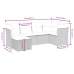 Set de muebles de jardín 6 pzas y cojines ratán sintético gris