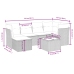 Set de comedor de jardín 7 pzas y cojines ratán sintético negro