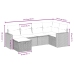 Set de muebles de jardín 6 pzas y cojines ratán sintético gris