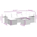 Set de comedor de jardín 7 pzas y cojines ratán sintético negro