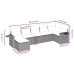 Set de comedor de jardín 7 pzas y cojines ratán sintético negro