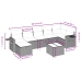 Set sofás de jardín 8 piezas y cojines ratán sintético marrón