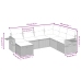 Set de comedor de jardín 7 pzas y cojines ratán sintético negro