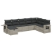 Set de sofás de jardín 8 pzas y cojines ratán sintético gris