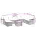 Set de sofás de jardín 9 pzas con cojines ratán sintético beige