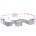 Set muebles jardín 9 pzas y cojines ratán sintético gris claro